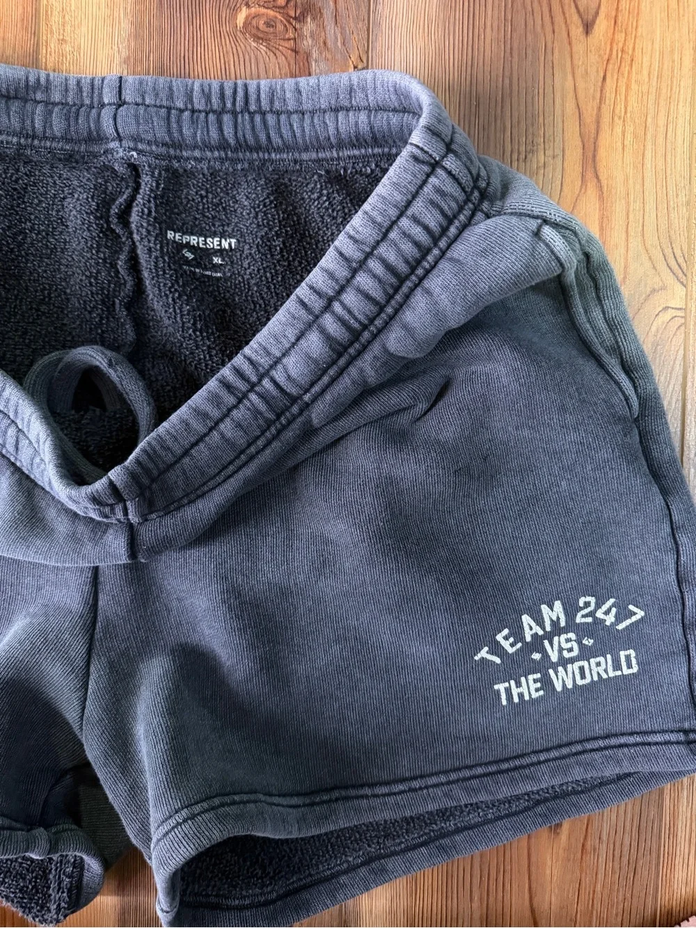 Mens Charcoal Fleece Lounge Shorts - Team 247 Represent Clo